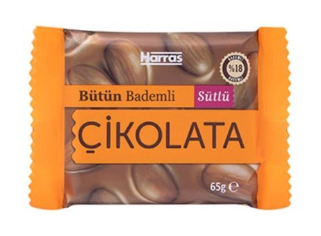 Harras Bütün Bademli Sütlü Çikolata 65 gr