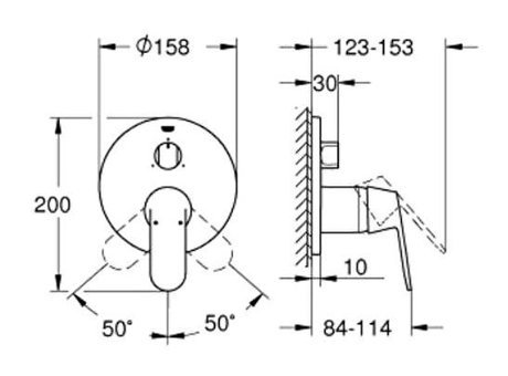 Grohe Eurocosmo 24226000 Metal Çevirmeli Ankastre Banyo Bataryası Gümüş