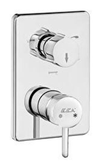 Eca Purity 102167302h-k Krom Çift Delikli Aç Kapa Ankastre Banyo Bataryası Gümüş