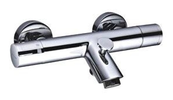 Fause KTB101 Pirinç Çift Delikli Çevirmeli Yarı Ankastre Kare Banyo Bataryası Gümüş