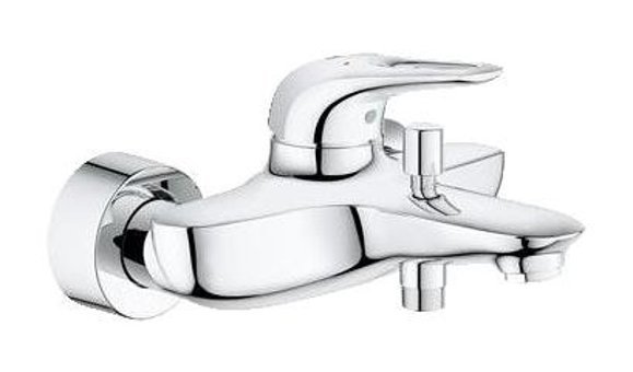 Grohe Eurostyle Krom Çift Delikli Aç Kapa Kare Banyo Bataryası Gümüş