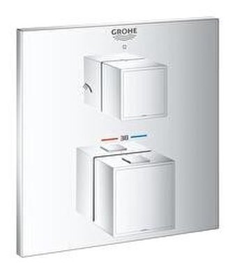 Grohe Grohtherm 24154000 Krom Çift Delikli Çevirmeli Ankastre Banyo Bataryası Gümüş