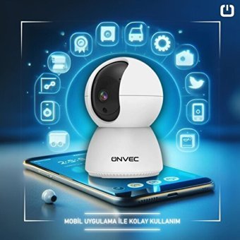 Onvec 2gen Tuya 1 Kameralı Gece Görüşlü IP İç Mekan Kablosuz Güvenlik Kamerası