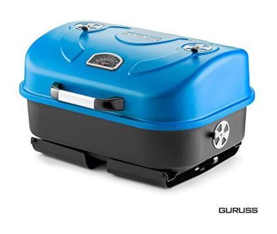 Guruss Go & Grill Kömürlü Kapaklı Dikdörtgen Barbekü Mavi