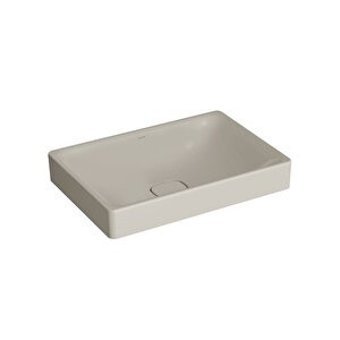 Vitra Metropole 7535b0201398 Tekli 60 cm Seramik Dikdörtgen Lavabo Taupe