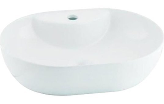 Seramiksan Alto Tekli 50 cm Batarya Delikli Seramik Oval Lavabo Beyaz