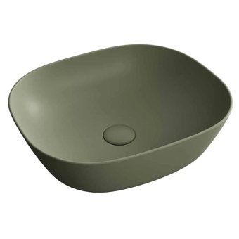 Vitra Plural7810B4750016 Tekli 45 cm Seramik Kare Lavabo Mat Yosun Yeşili