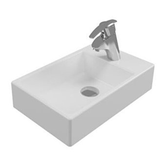 Serel 2049txs110h Tekli 45 cm Seramik Dikdörtgen Lavabo Beyaz