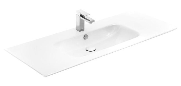Paluci Carla Tekli 120 cm Porselen Dikdörtgen Lavabo Beyaz