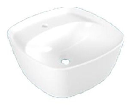 Serel 3051txs110h Tekli 46 cm Seramik Kare Lavabo Beyaz