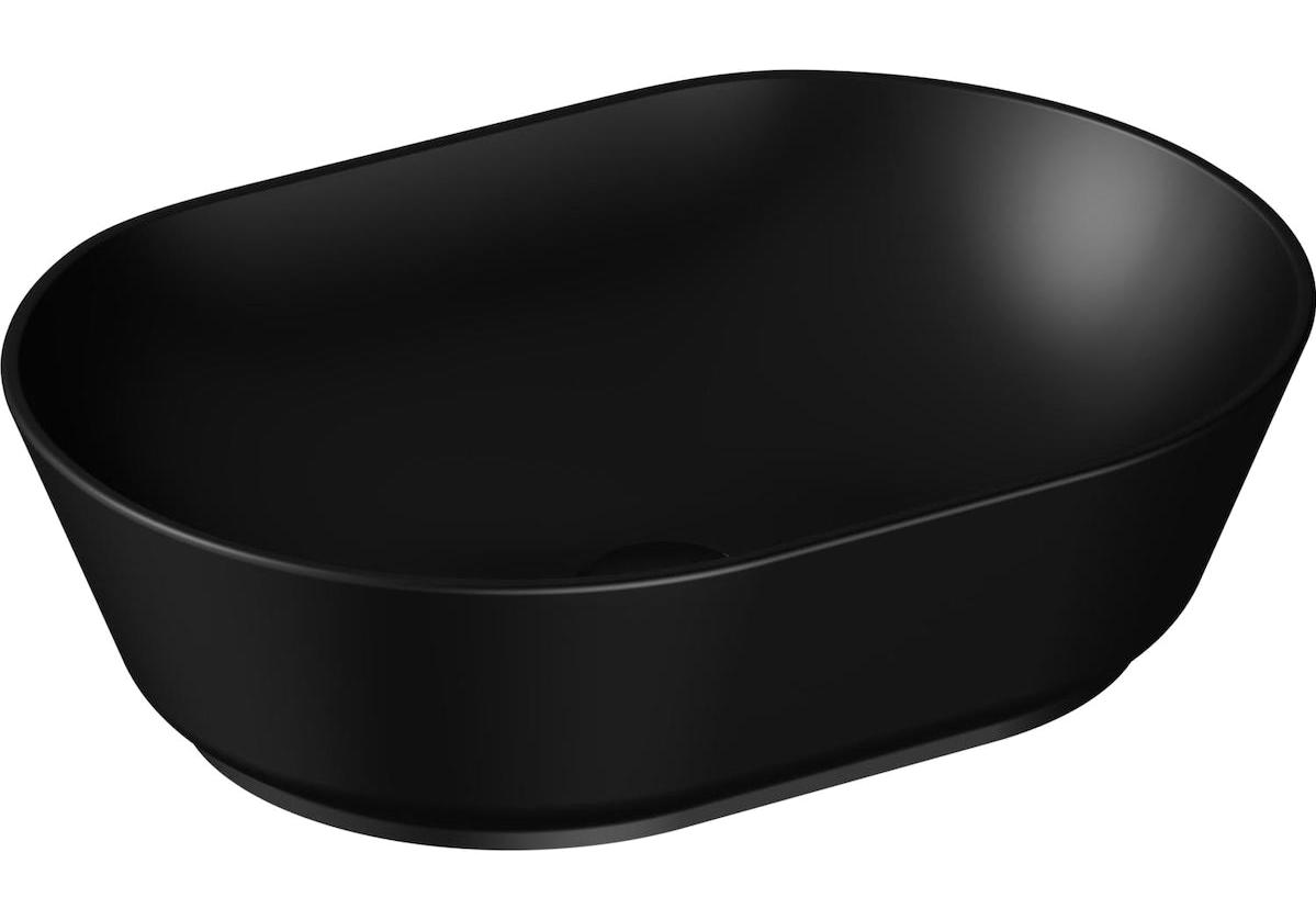 Vitra Geo 7427b0830016 Tekli 55 cm Seramik Oval Lavabo Siyah