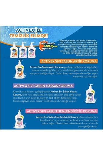 Activex Nemlendiricili Antibakteriyel Köpük Sıvı Sabun 700 ml+1.5 lt 16'lı