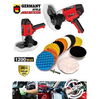 Germany Style 99756VFX 1600 W 600 Devir/dk 10 Mm Kablosuz Pasta Cila Akülü Şarjlı Polisaj Makinesi