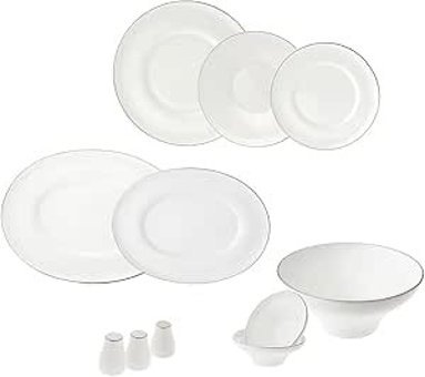 Jumbo Platin Star 60 Parça 12 Kişilik Bone Yuvarlak Yemek Takımı