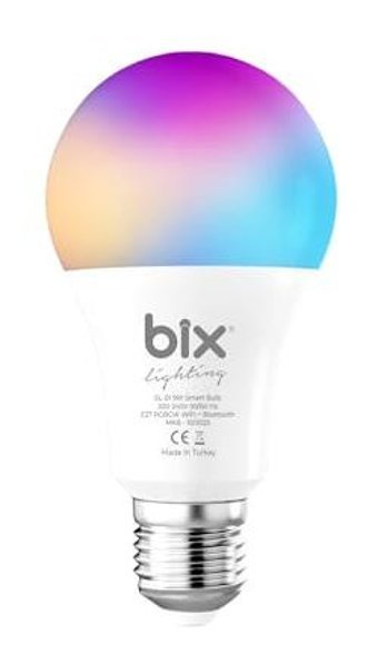 Bix SL-01 Aura 9 W Akıllı Renkli Rgb Kumandalı Şarjlı E27 Armut Led Ampul