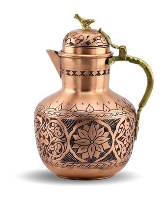 Morya Osmanlı Bakır 2 lt Bakır Kapaklı Sürahi