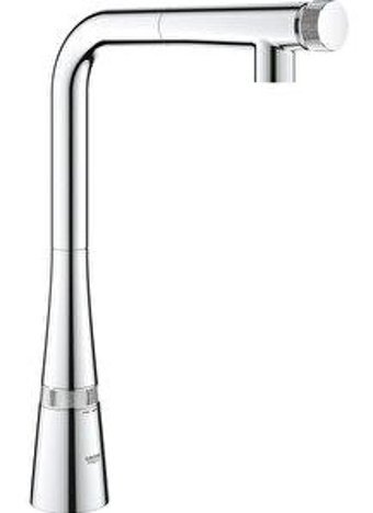 Grohe Zedra 31593002 Arıtmalı Spiralli Çift Girişli Aç Kapa Eviye Bataryası Gümüş