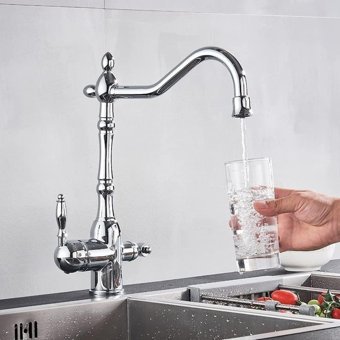 Oem Arıtmalı Çift Girişli Aç Kapa Eviye Bataryası Gümüş