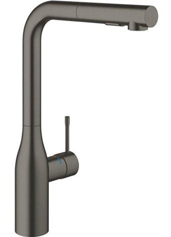 Grohe Essence Br.hard Graphite- 30270al0 Spiralli Kuğu Çift Girişli Aç Kapa Eviye Bataryası Siyah