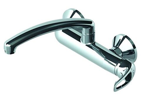 Gpd Adrio MAU120 Aplike Çift Girişli Aç Kapa Eviye Bataryası Gümüş