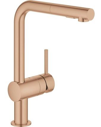 Grohe Minta-30274DL0 Spiralli Çift Girişli Aç Kapa Eviye Bataryası Bronz