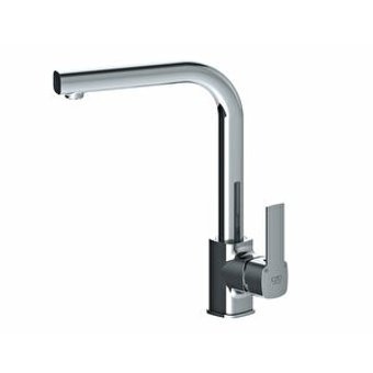 Gpd MTE160 Kuğu Çift Girişli Aç Kapa Eviye Bataryası Gümüş