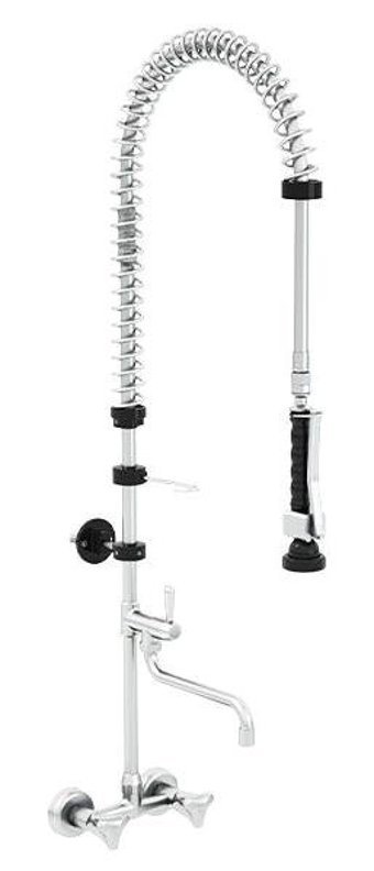 Cancan MT04 Deluxe Arıtmalı Spiralli Aplike Çift Girişli Çevirmeli Eviye Bataryası Gümüş