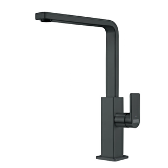 Franke Mythos Flat Black Steel 1150550441 Kuğu Çift Girişli Aç Kapa Eviye Bataryası Siyah