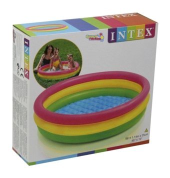 Intex 25x114 cm Yuvarlak Şişme Havuz Çok Renkli