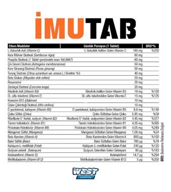 West Nutrition Imutab Karamürverli Yetişkin Vitamin 2x60 Tablet