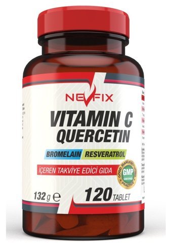 Nevfix C Vitamini Resveratrol Aserola Kuersetin Aromasız Yetişkin Vitamin 120 Tablet
