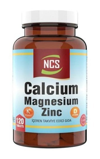 Ncs Kalsiyum Magnezyum Çinko Vitamin D K Aromasız Yetişkin Vitamin 3x120 Tablet