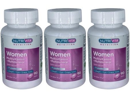 Nutrivita Women Multivitamin Multimineral Meyveli Yetişkin Vitamin 3x90 Tablet