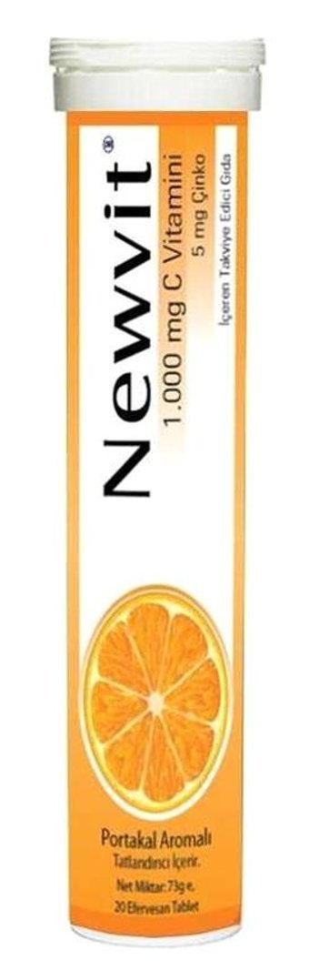 Newvit Vitamin C Çinko Portakallı Yetişkin Vitamin 20 Tablet