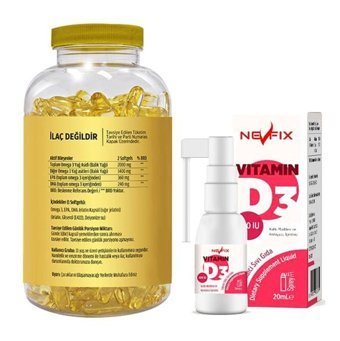 Flx Omega 3 Ve Vitamin D3 Aromasız Yetişkin Vitamin 180 Softgel - 20 ml