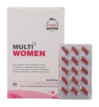 Natvitday Multi Women Aromasız Yetişkin Vitamin 60 Kapsül