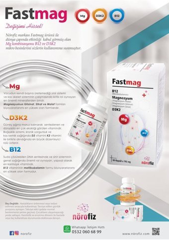 Fastmag Mg Ve D3K2 Ve B12 Aromasız Yetişkin Vitamin 60 Kapsül