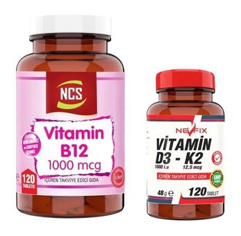 Ncs Vitamin B12 - Nevfix Vitamin D3 K2 Aromasız Yetişkin Vitamin 120 Tablet