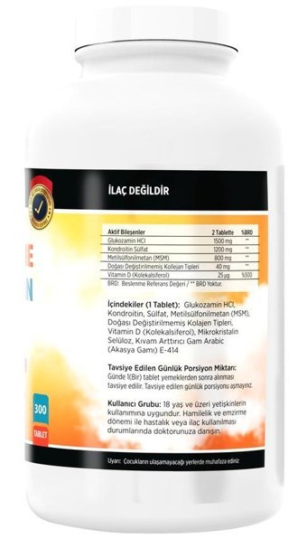 Ncs Glucosamine Chondroitin Msm Aromasız Yetişkin Vitamin 300 Tablet - 20 ml
