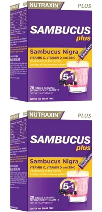 Nutraxin Sambucus Plus Yaban Mersini Yetişkin Vitamin 20 Şase