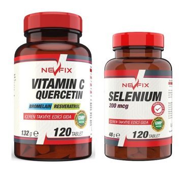 Nevfix Vitamin C Quercetin + Selenyum Portakallı Yetişkin Vitamin 120 Tablet