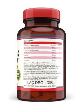 Nevfix Vitamin C Quercetin + Selenyum Portakallı Yetişkin Vitamin 120 Tablet