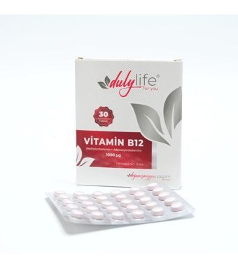 Dulylife Vitamin B12 Aromasız Yetişkin Vitamin 30 Tablet