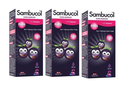 Sambucol Kids Karamürverli Yetişkin Vitamin 3x120 ml