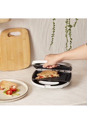Homend Toastbuster 1309H 2 Dilim Döküm Çıkartılabilir Plaka Tek Yönlü 750 W Izgaralı Beyaz Tost Makinesi