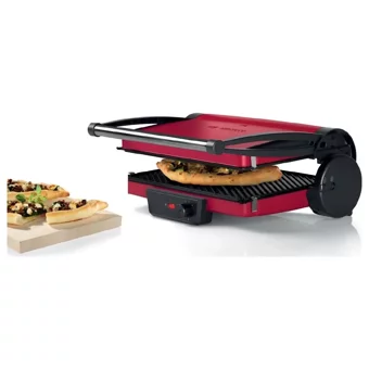 Bosch TCG4104 2 Dilim Teflon Çıkartılabilir Plaka Tek Yönlü 2000 W Izgaralı Kırmızı Tost Makinesi