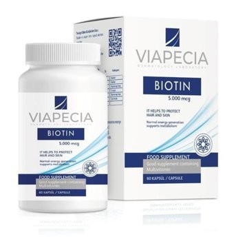 Viapecia Biotin Aromasız Yetişkin Vitamin 60 Kapsül