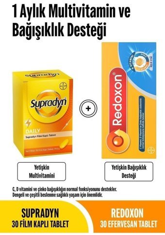 Redoxon Daily + Redoxon Portakallı Yetişkin Vitamin 30 Tablet