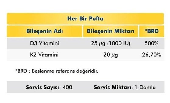 Voop Vitamin D3-K2 Aromasız Yetişkin Vitamin 20 ml