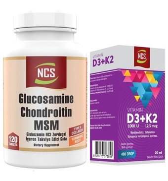Ncs Glucosamine Chondroitin Msm - Vitamin D3 K2 Aromasız Yetişkin Vitamin 120 Tablet - 20 ml